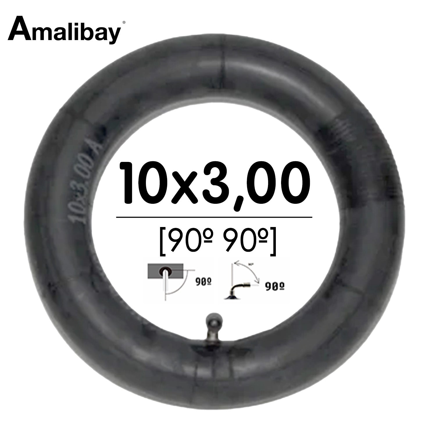 Cámara de aire 10×3 – 255×80 (válvula 90º 90º) – Premium