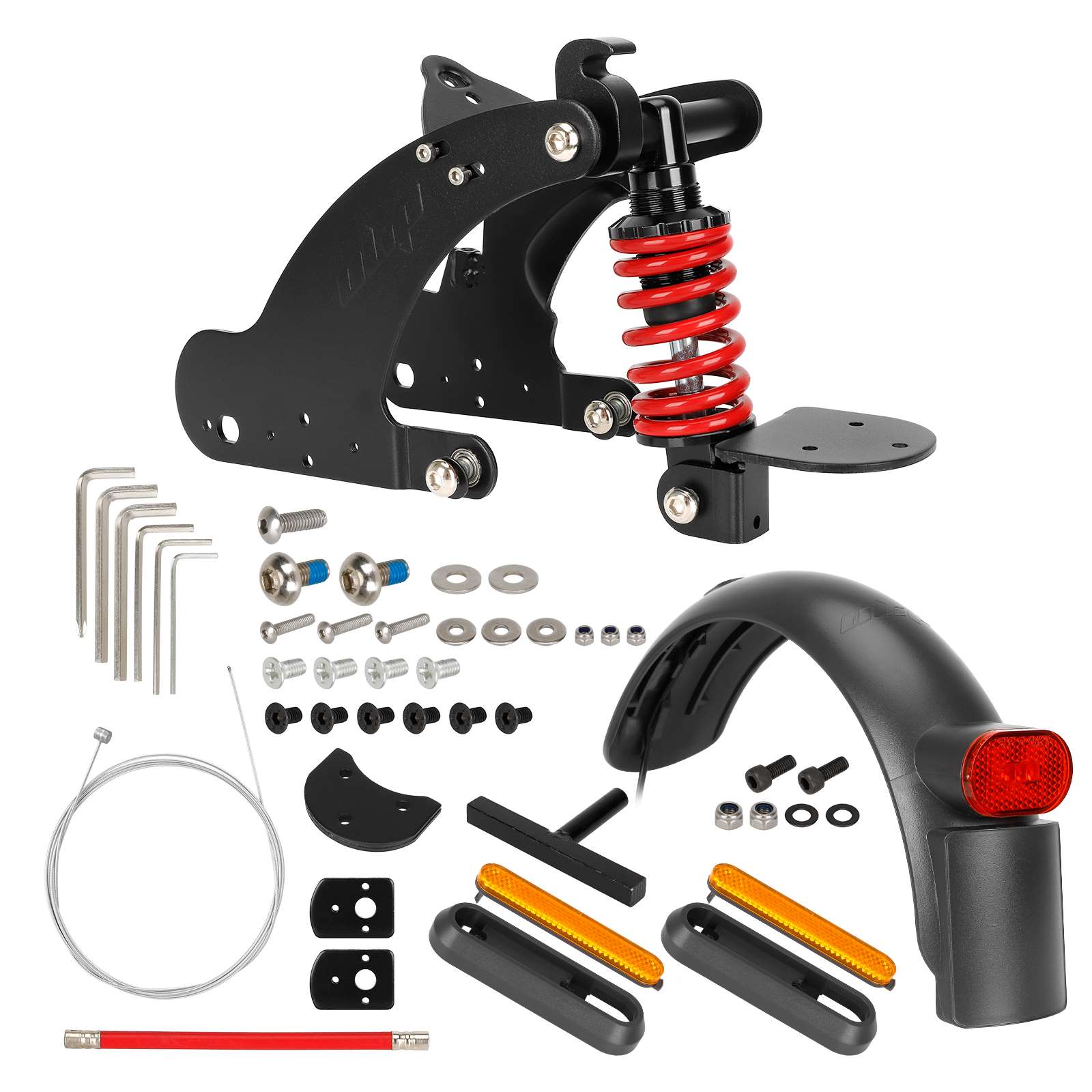 Black-Red Rear Suspension for Xiaomi Electric Scooter 4 Pro Rear Suspension for Xiaomi 4 pro Scooter Rear Shock Absorber
