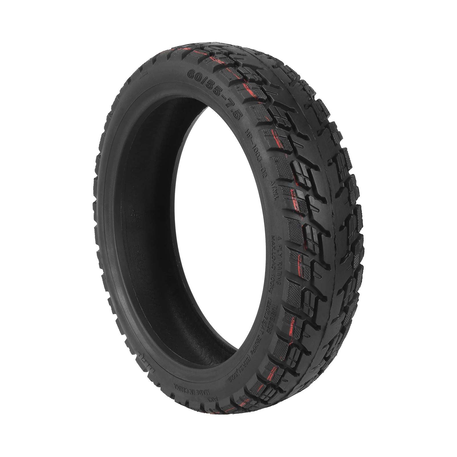 10 Inch 60/55-7.5 Rubber Replacement Tire 60/55-7.5 Explosion-Proof Tubeless Electric Scooter Tubeless Tires for Ninebot S90l