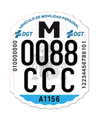 Matrícula homologada DGT para patinetes eléctricos