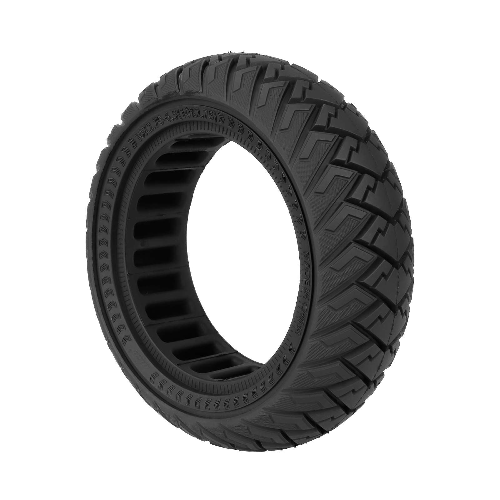 Black Ulip 10*2.70-6.5 10*2.75 Wings Off-road Solid Tire 10 Inch 10x2.70-6.5 Solid Tire For Kugoo G-Booster Electric Scooter Off-road Solid Tires Anti-slip And Wear-resistant