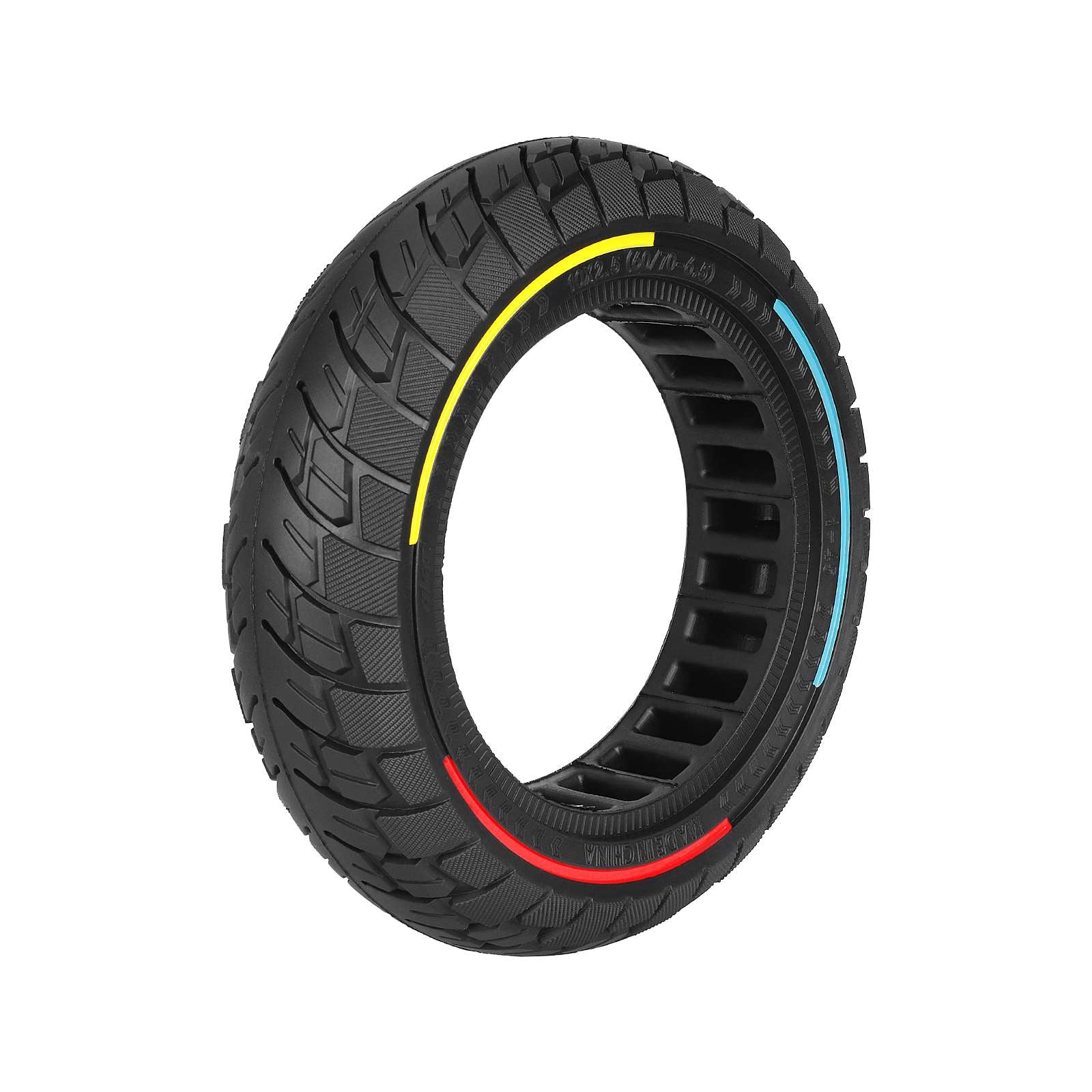 Ulip 10*2.5 60/70-6.5 Solid Tire with Three Colours Circle and 45mm Slot for Max G30 scooters Ulip 10*2.5 Honeycomb Explosion-proof Tires Max G30 G30D G30LP F2 F2 PRO F2 PLUS Electric Scooter 60 70-6.5 Solid Parts